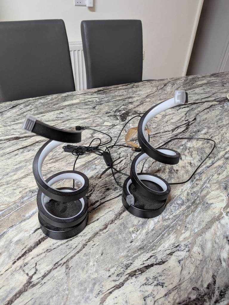 For Sale Pair of Spiral LED Lamps