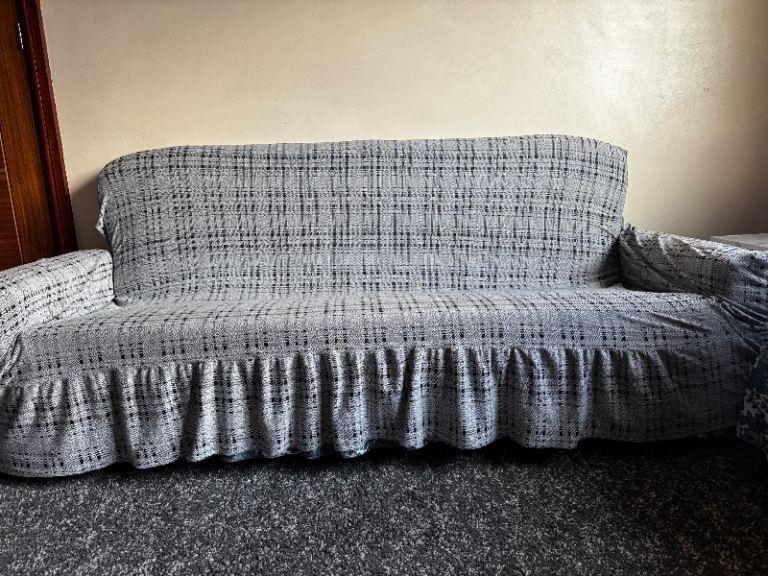 Grey Patterned Settee Covers