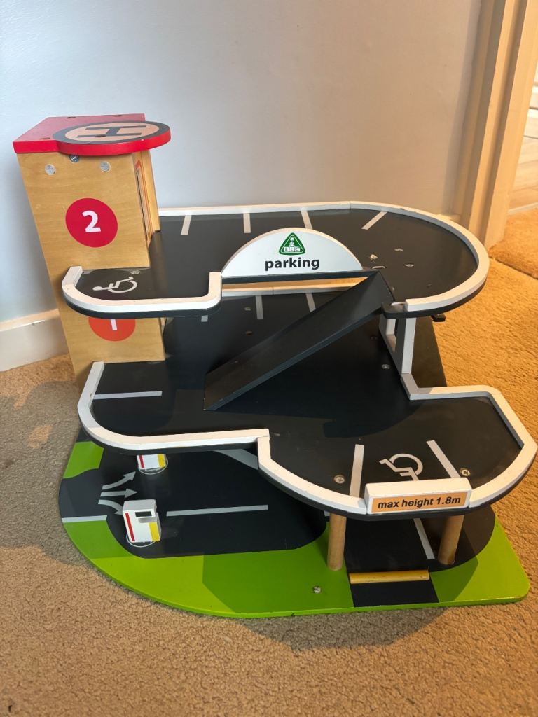 Child’s wooden play garage
