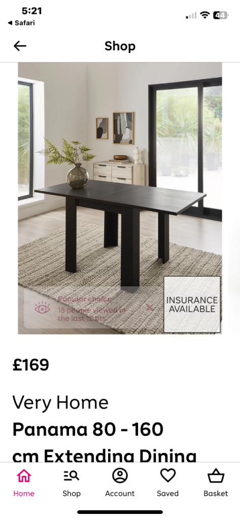 Brand new in box Panama extending dining table 