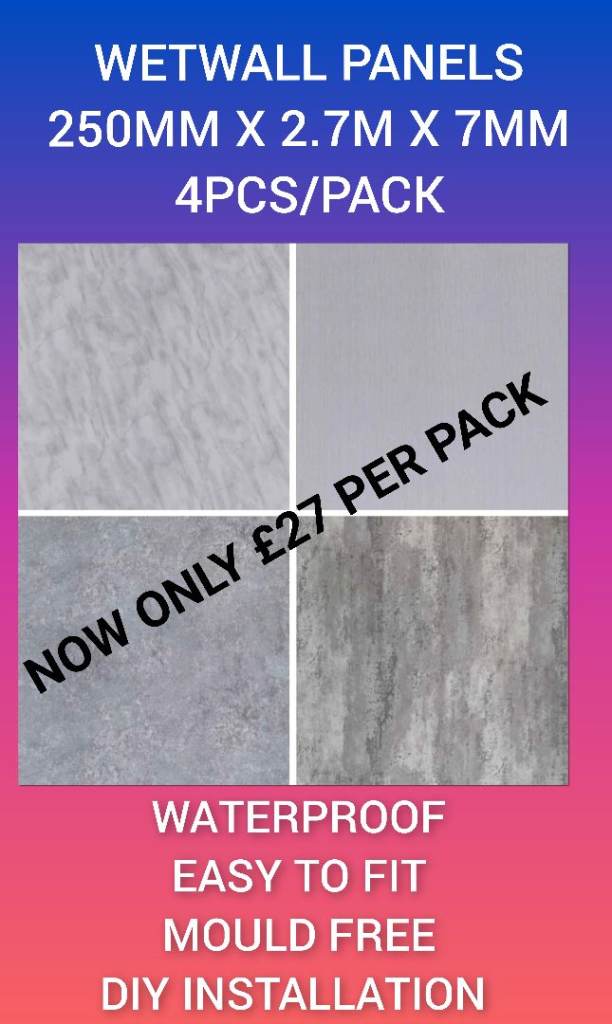 ➡️ £27 4 Colours ⬅️ Wetwall panels wet wall OUTLET Bathrooms Sheds Garages salons hairdresser pubs 