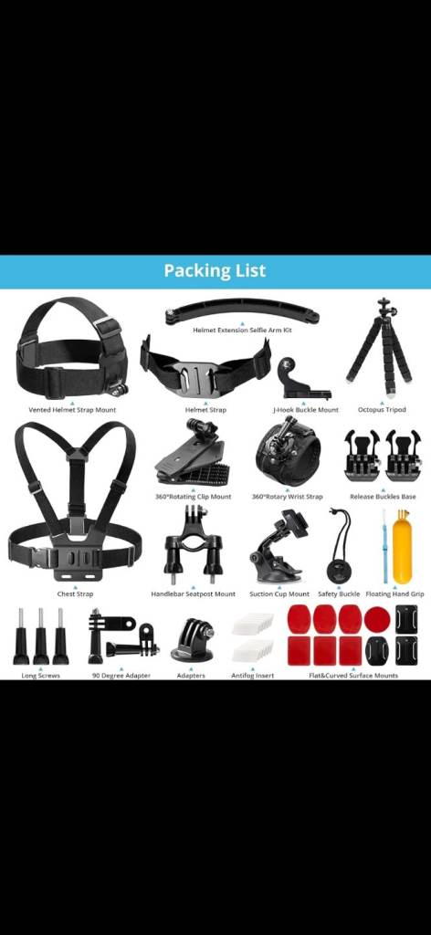 Alaska Brave 6 Go pro action camera with accessories and carry case Like new 