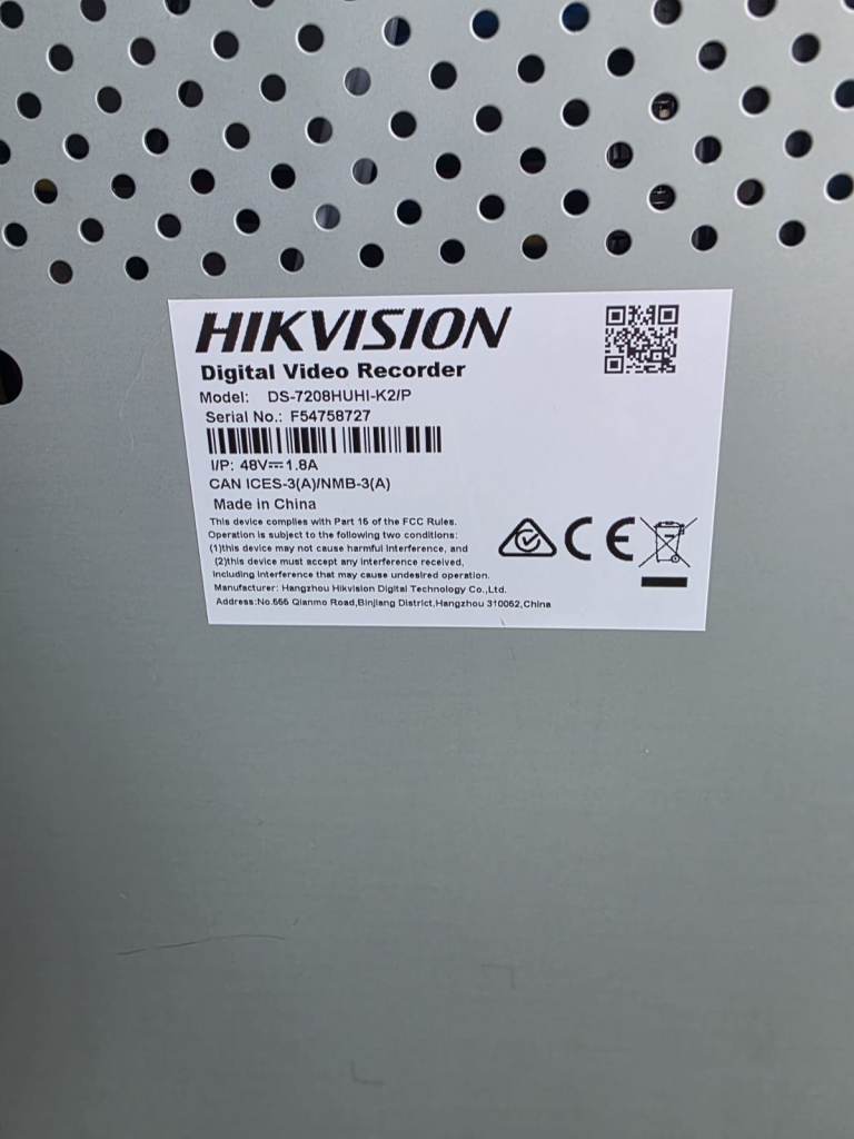 Hikvision , 6 camera, security recording system