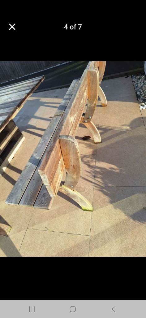 2 x wooden garden benches 