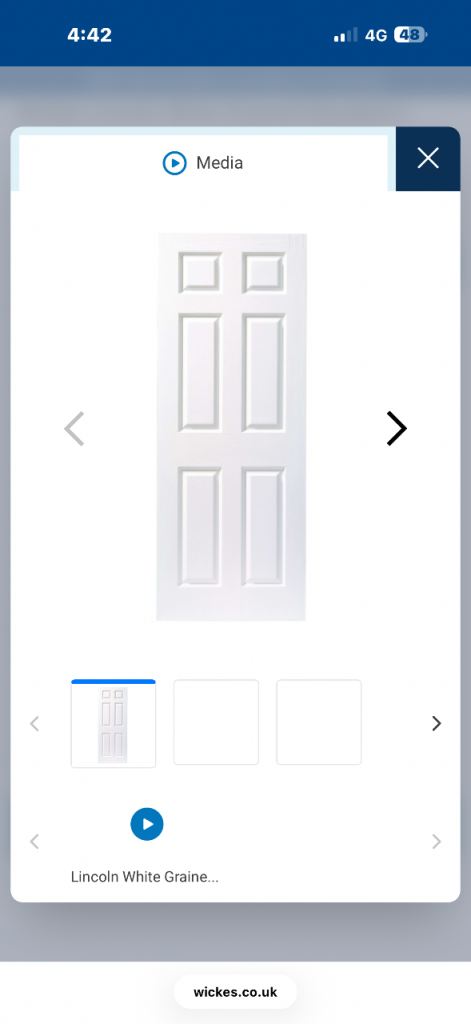 Wickes Lincoln White Grained Moulded 6 Panel Internal Door - 2032 x 813mm