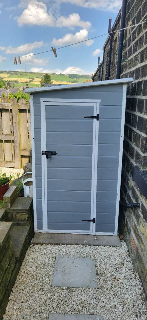 Living & Home 5 x 4ft Grey Plastic Waterproof Outdoor Storage Shed