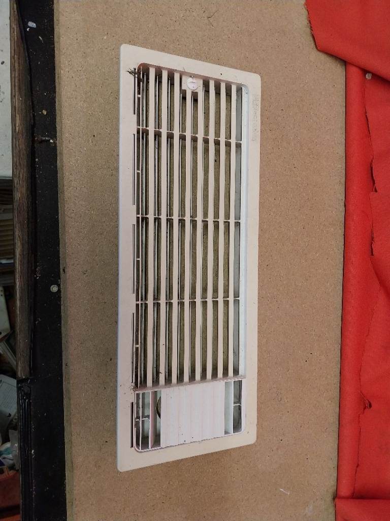 Caravan top fridge vent square corners 