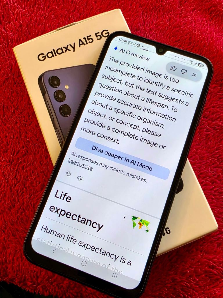 Samsung A15 5G as new, boxed with accessories and carry case