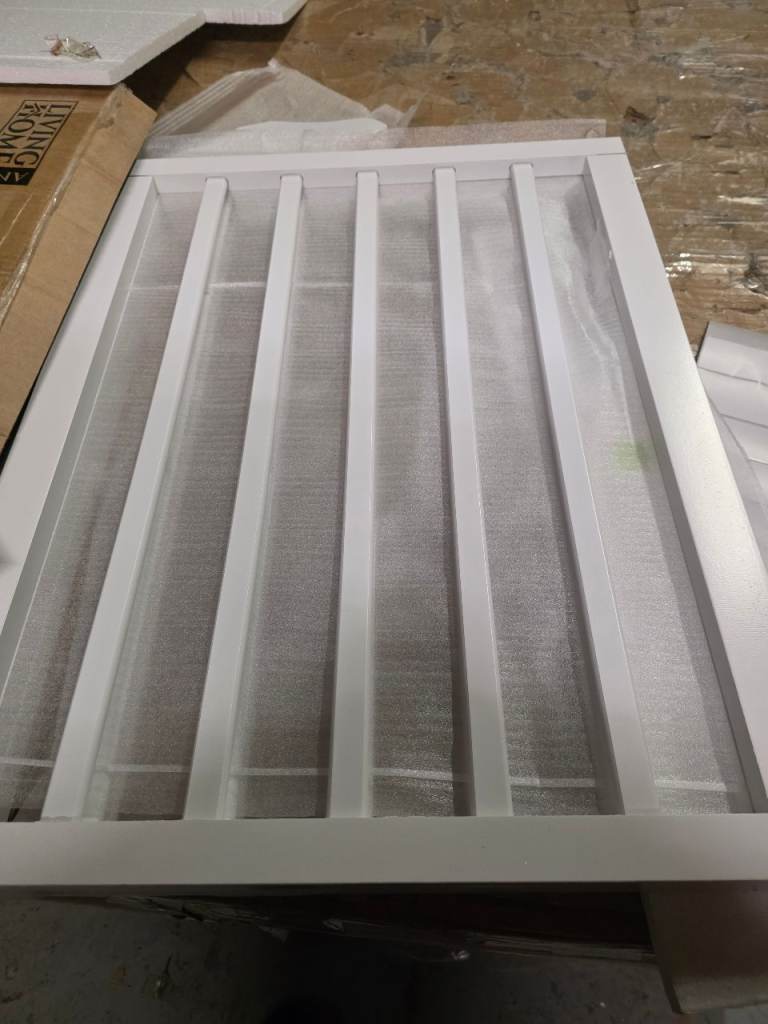 A new stil boxed white finish wooden 3-Panel Wooden Foldable Pet Door, 