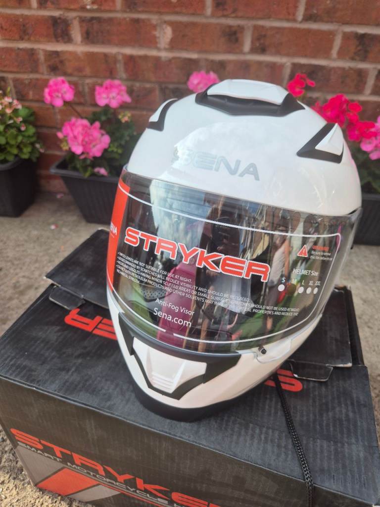 Sena Stryker Motorcycle Helmet - White, Brand New