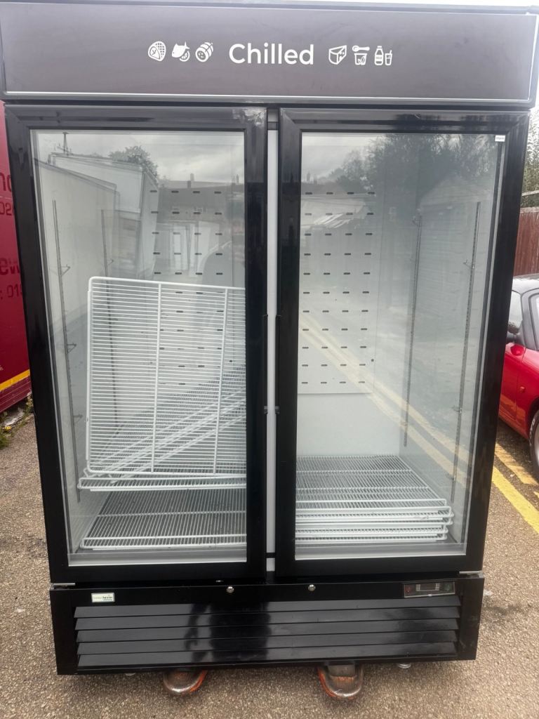 Commercial upright display double fridge Italian make cafe shop Restaurant 