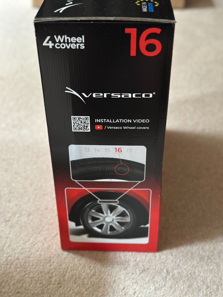 Versaco Car Wheel Trims - Black 16” 11-Spoke - Boxed Set of 4