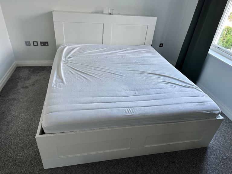 IKEA Brimnes White King Size Bed Frame with Storage