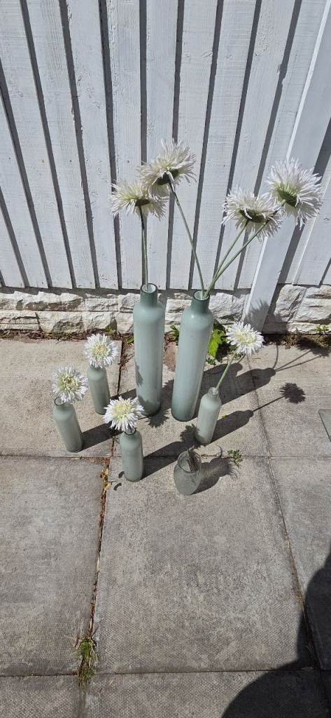 Sky green Slender Bud Vase
