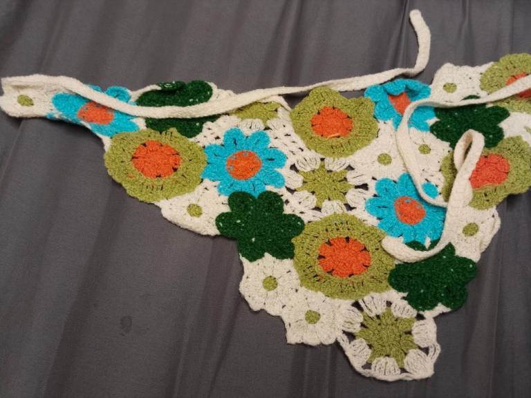 Handmade Crochet Floral Top/Shawl – Multicoloured, Good Condition
