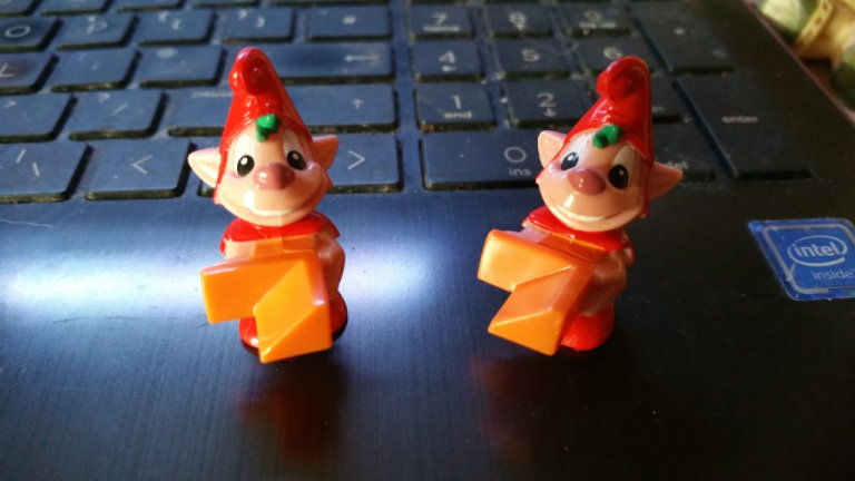 2 Brand new Christmas elves cake decorations