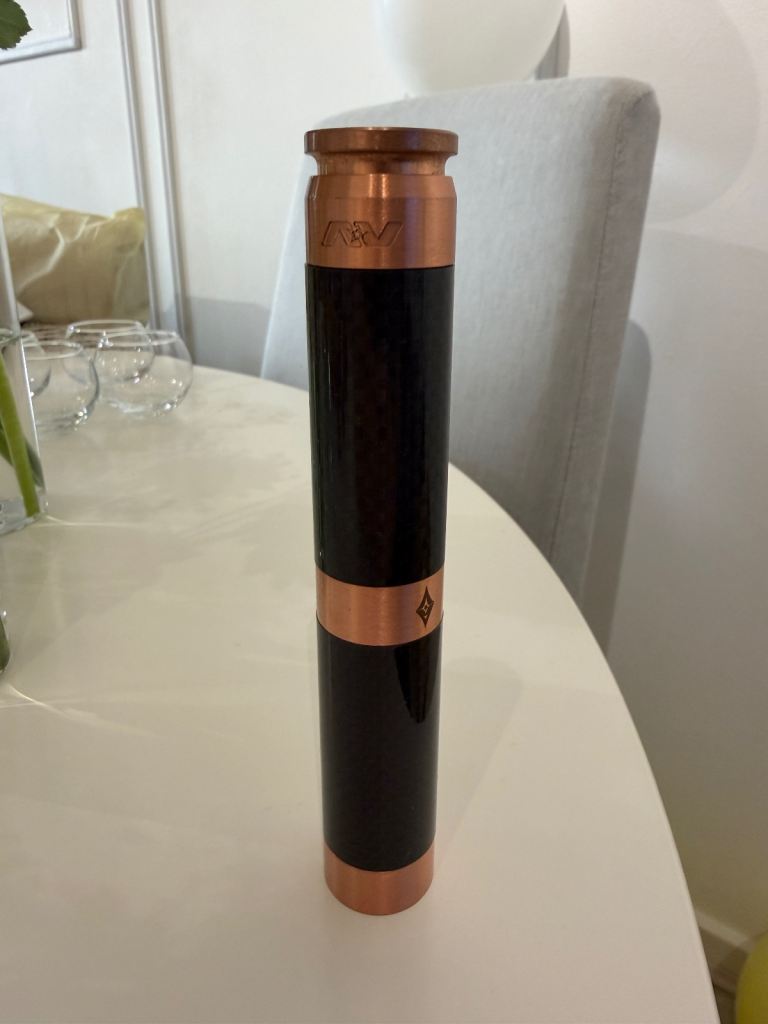 Avid Lyfe Able Mechanical Mod – Copper Top Hat & Carbon Fiber Sleeve – Parts/Repair (No Button)