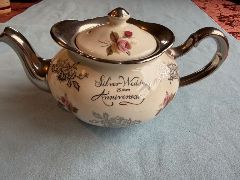 Vintage Price & Kensington "Hamilton" Silver Wedding Teapot - Made in England