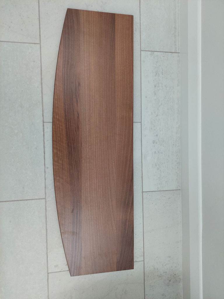 Bowed Walnut Shelf and Brackets