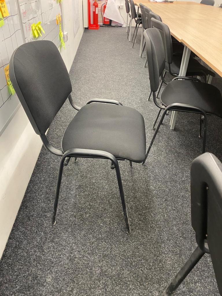 Black fabric padded chair COLLECTION ONLY KINGS CROSS