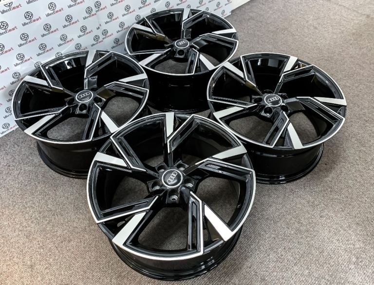 BRAND NEW 20" 21" AUDI RS V3 STYLE ALLOY WHEELS - GLOSS BLACK POLISHED - 5 X 112