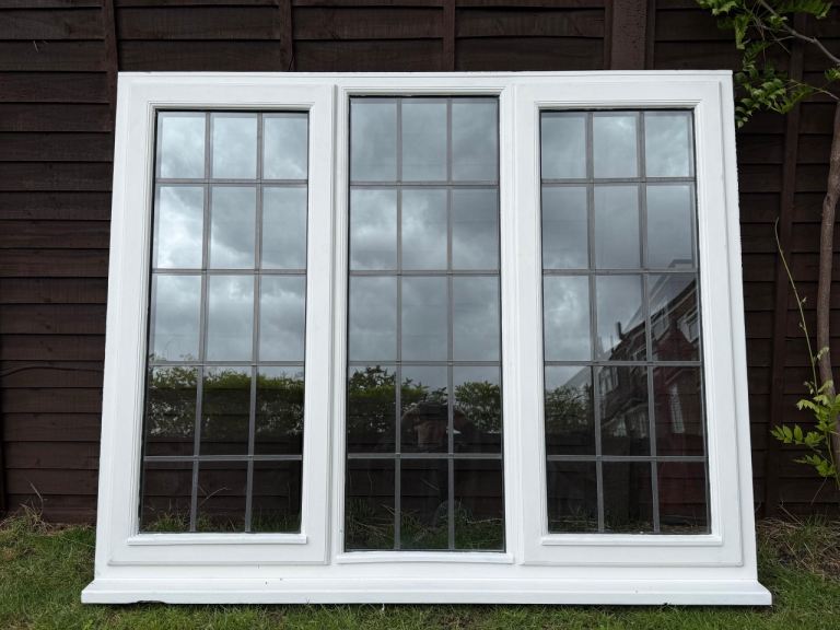 White two hardwood windows 