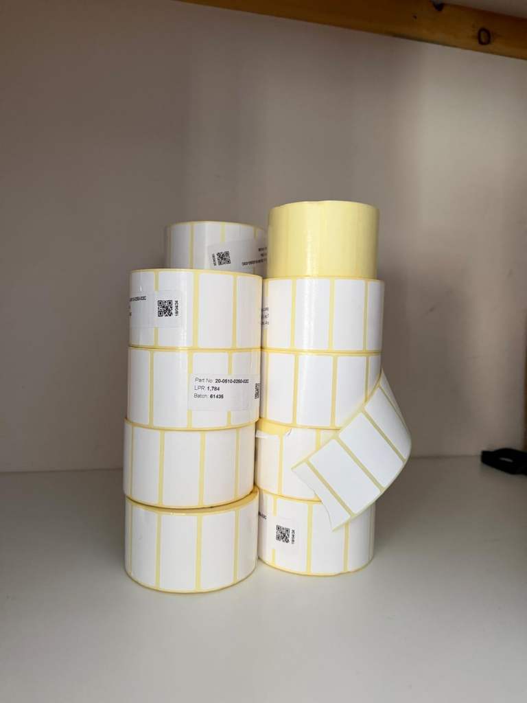 28 Reels of 45mm x 20mm thermal transfer labels