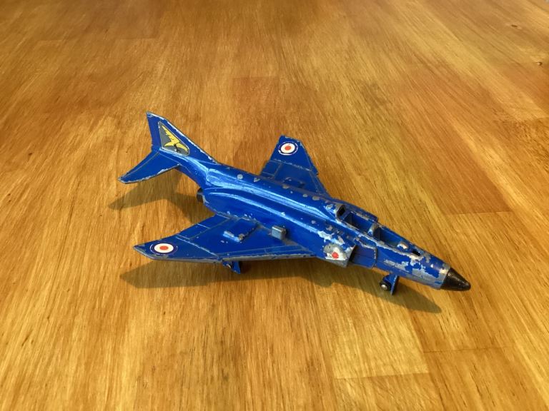 Dinky Phantom Plane Vintage 1973-77 Royal Navy Diecast Toy Model Military Airplane 725 Made England 