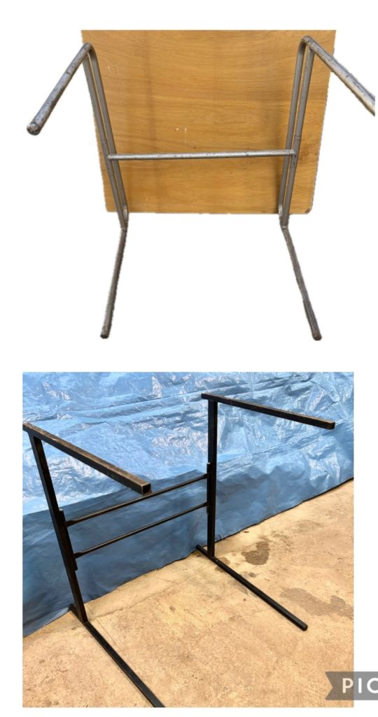 5 and 4 Folding 3 piece suite stands, Strong Steel frames Good Used Condition 