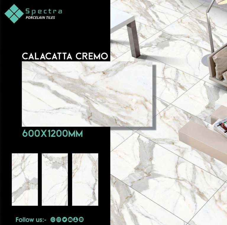 Joblot CALACATTA CREAMO Marble Effect Porcelain Tiles 600x1200. CHEAPEST IN THE UK!!!
