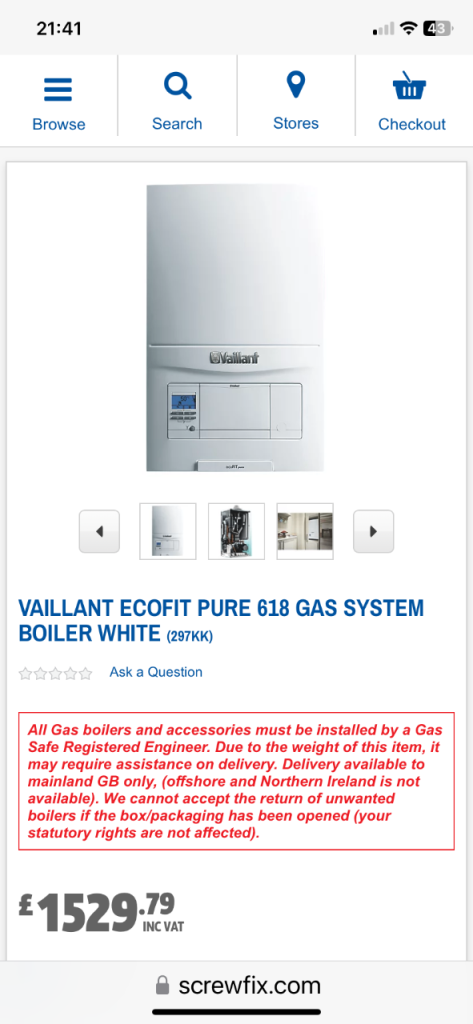 Vaillant eco fit pure 618 
