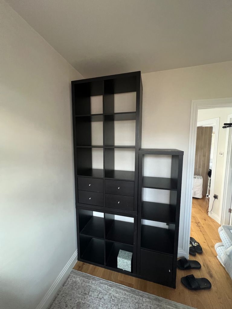 Kallax Units - 1 2x4, 1 1x4 & 1 2x2 - black/brown