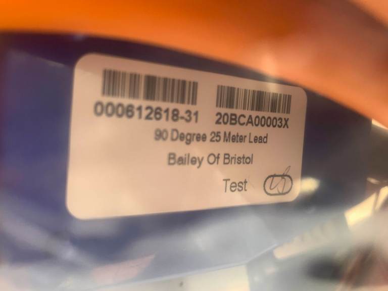 Caravan Mains Hook Up Cable 25m – 90° Connector - Original Bailey equipment - Unused