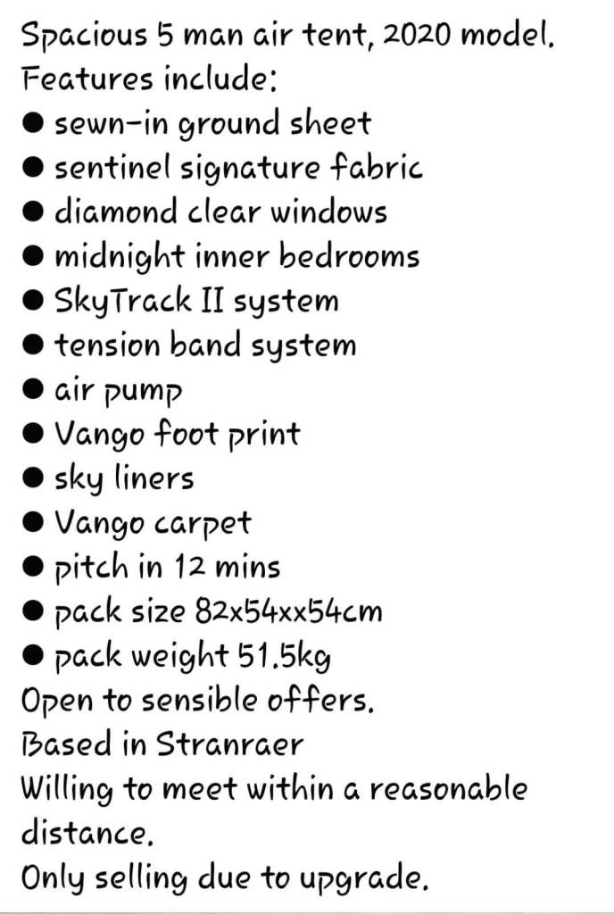 Vango kapalua air tc550xl tent 