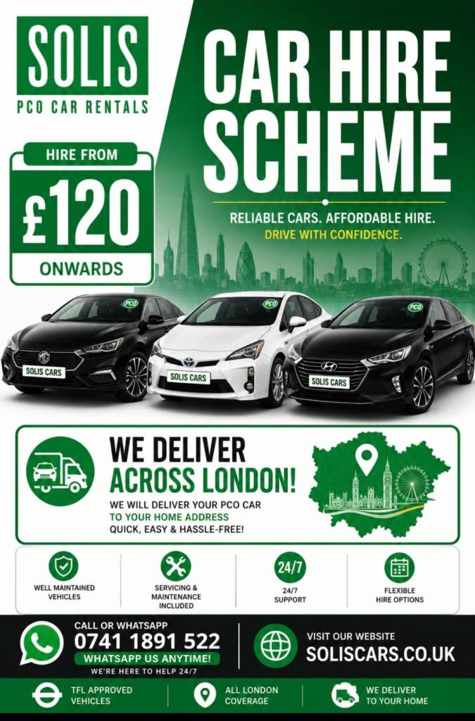 PCO Car Hire London | From £120 per 