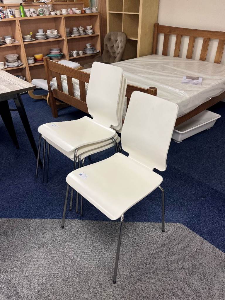 White Stacking Chairs (£19 each) TCL Reuse 107191