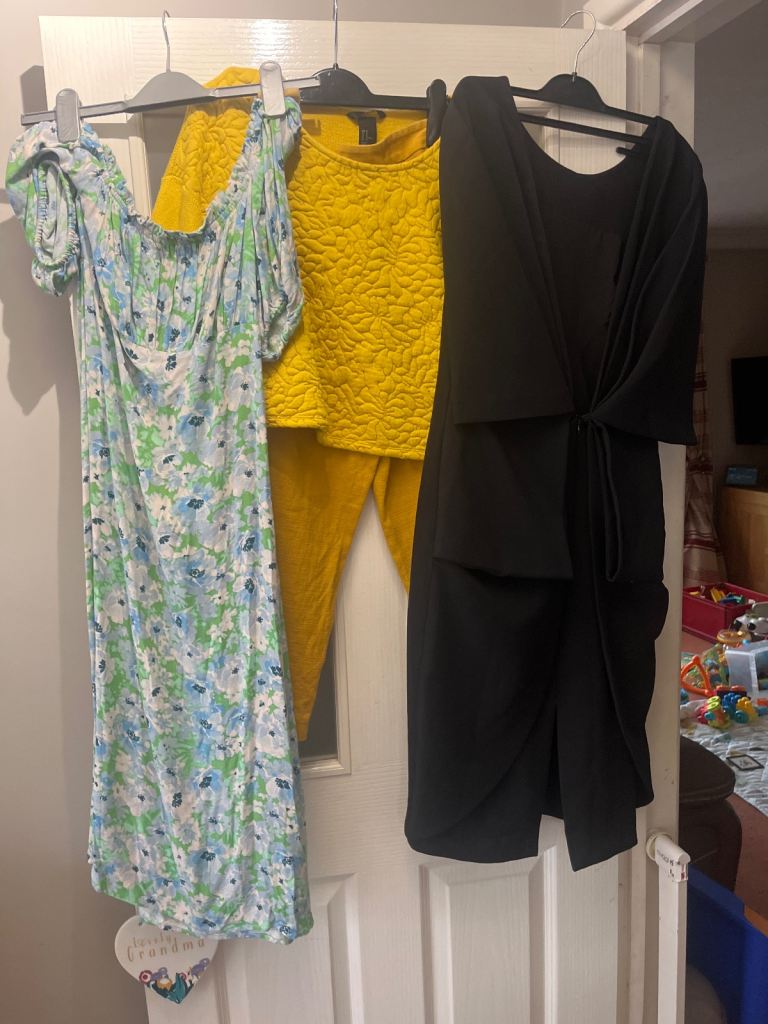 Ladies dresses and trousers and top