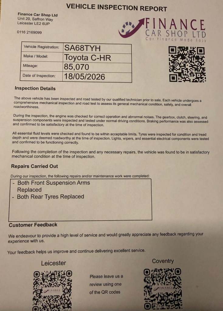  Toyota C-HR 1.2 VVT-i Excel Euro 6 (s/s) 5dr Petrol Manual