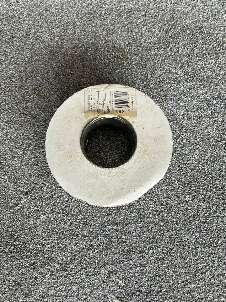 New Grey Electrical Cable on Reel 100m