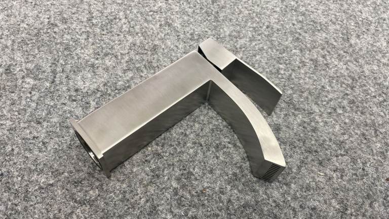 Modern Brushed Stainless Steel Wall-Mounted Waterfall Faucet Spout