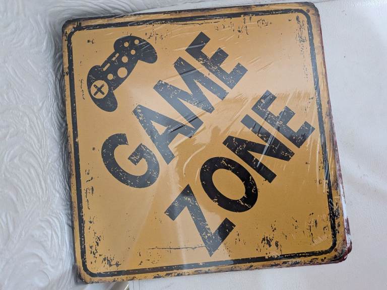 Decorative Metal Wall Signs - Game Zone, Beer, Eat Drink Be Happy