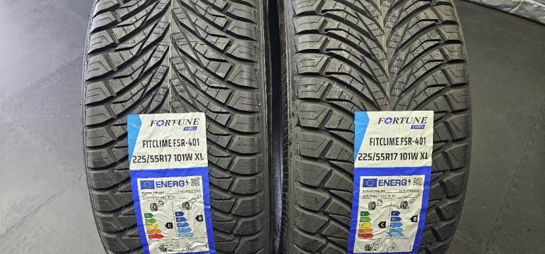 225 55 17   2 x NEW!! tyres Fortune Fit Clime All Seasons