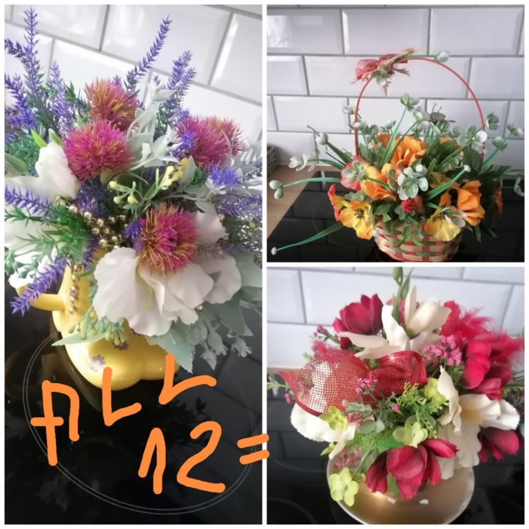 Artificial flowers compositions 12£ ONO