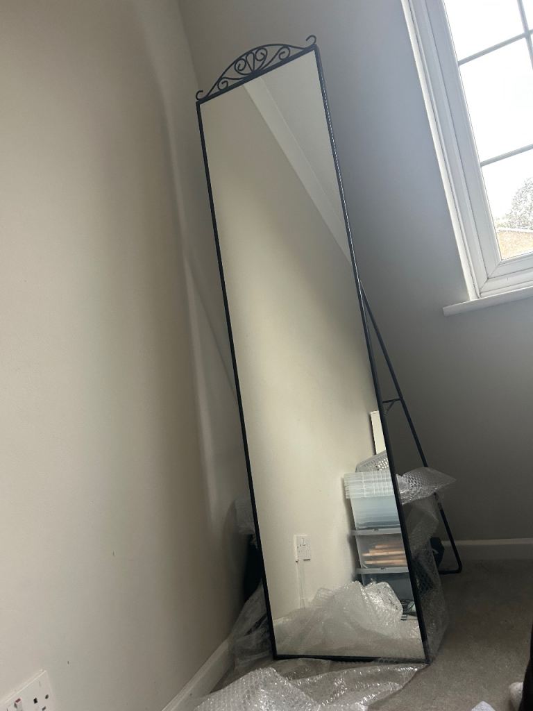 Full Length Black Metal Framed Mirror