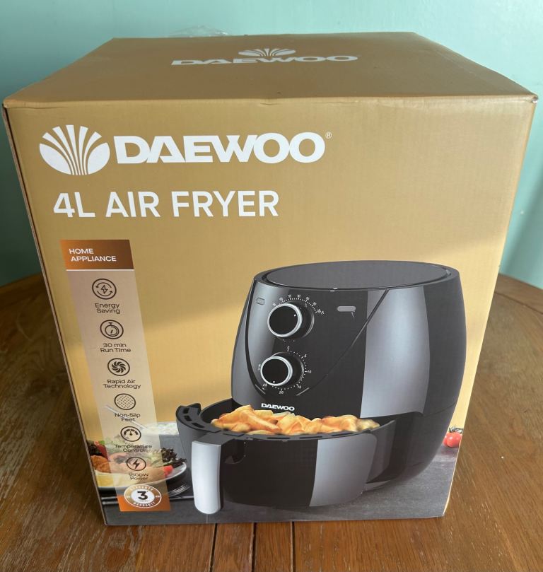 NEW Daewoo 4L Air Fryer - Black, Unused in Box