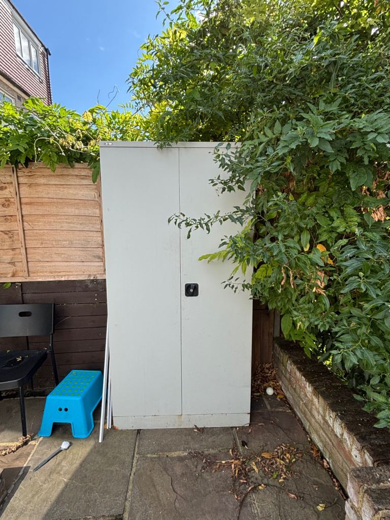 Steel cupboard storage with shelves