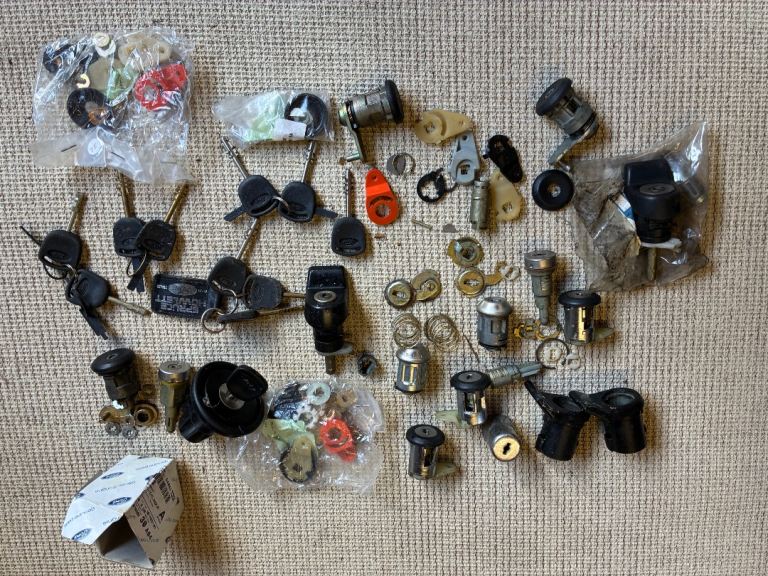 Collection of Ford Car parts, locks keys etc