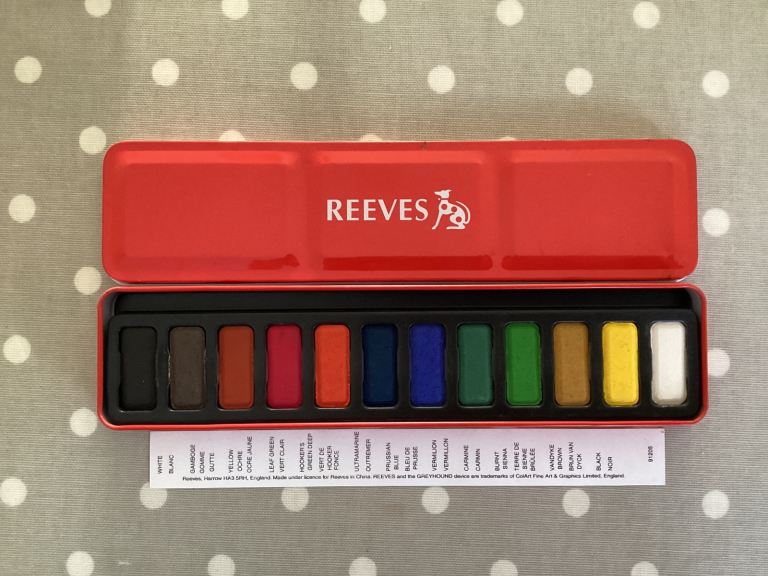 image for Reeves 12 Watercolours - in their brand Red Tin 