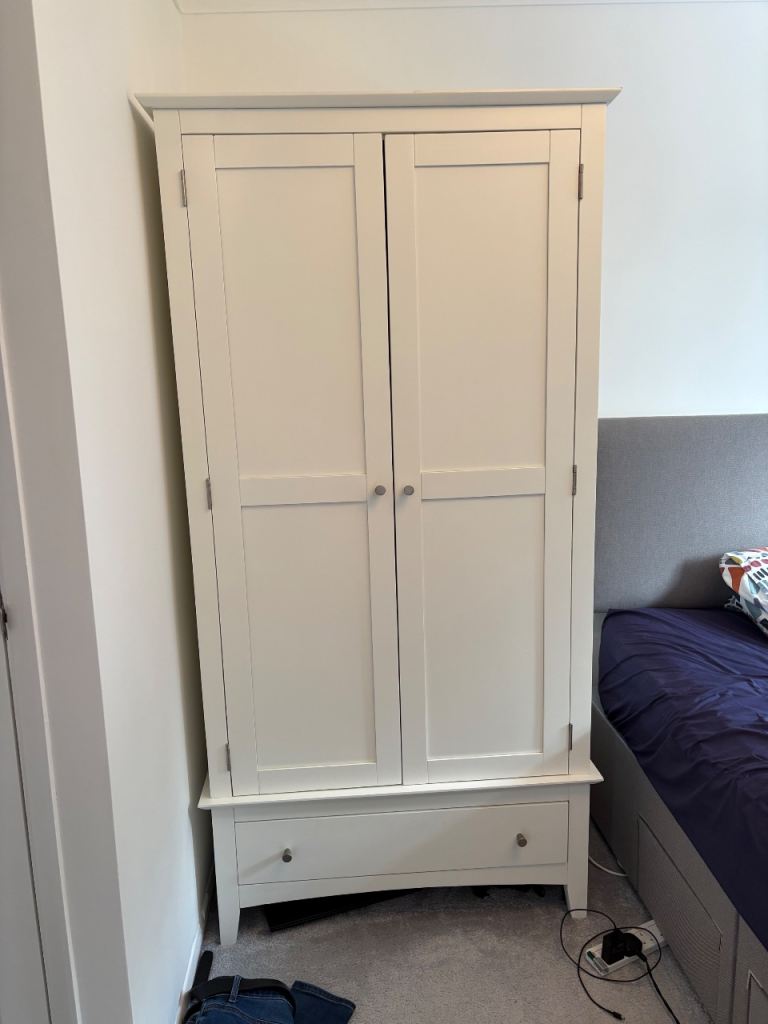 White small double wardrobe