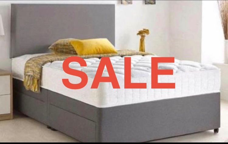 Complete single double small double kingsize super king size divan bed with mattress headboard 